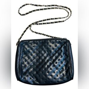 Jennifer Moore Black Quilted Leather Crossbody Bag